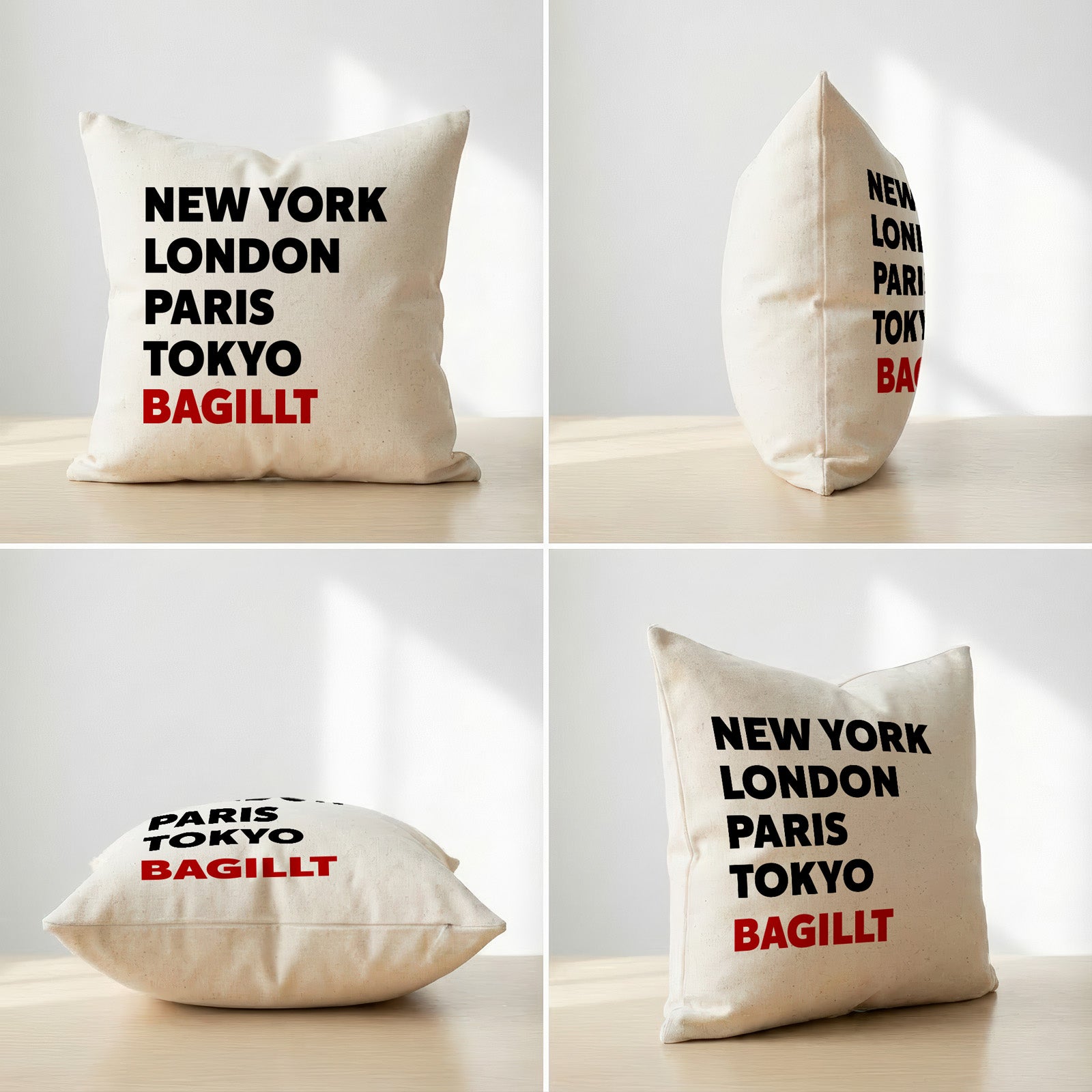 Bagillt typography cushion alternate view