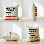 Newtown typography cushion alternate view