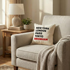 Bromham typography cushion detail view