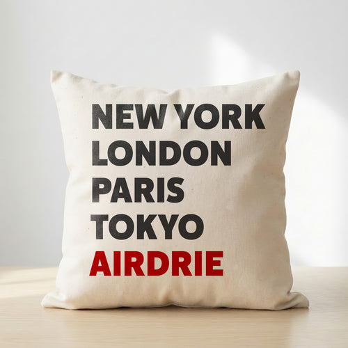 Airdrie typography cushion