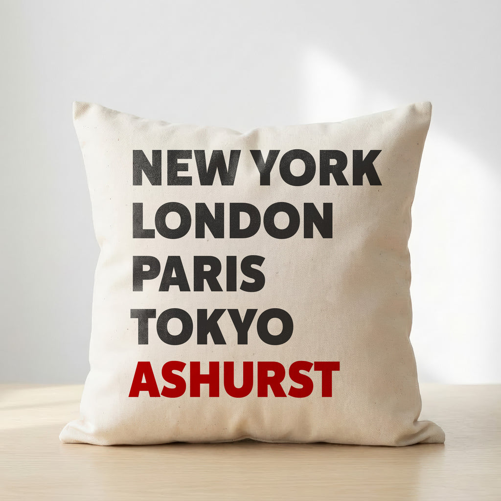 Ashurst typography cushion
