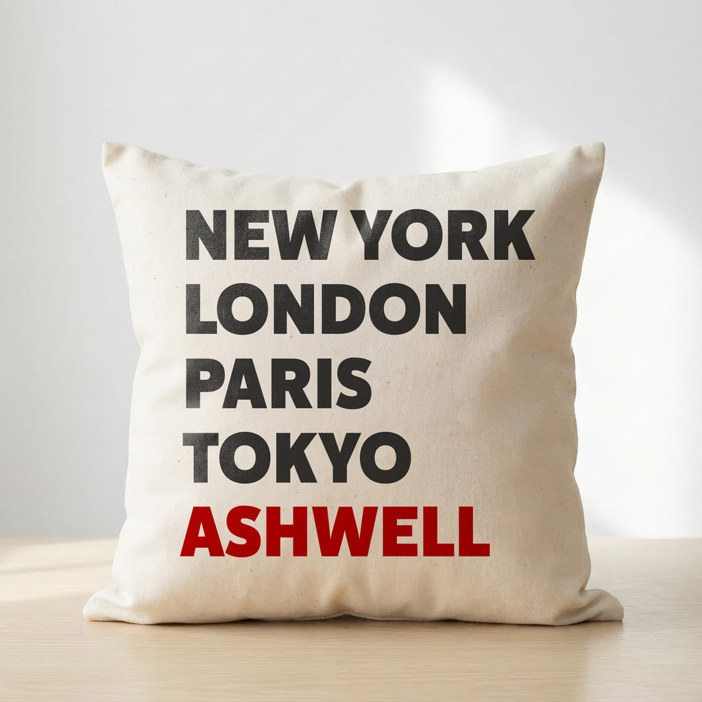 Ashwell typography cushion