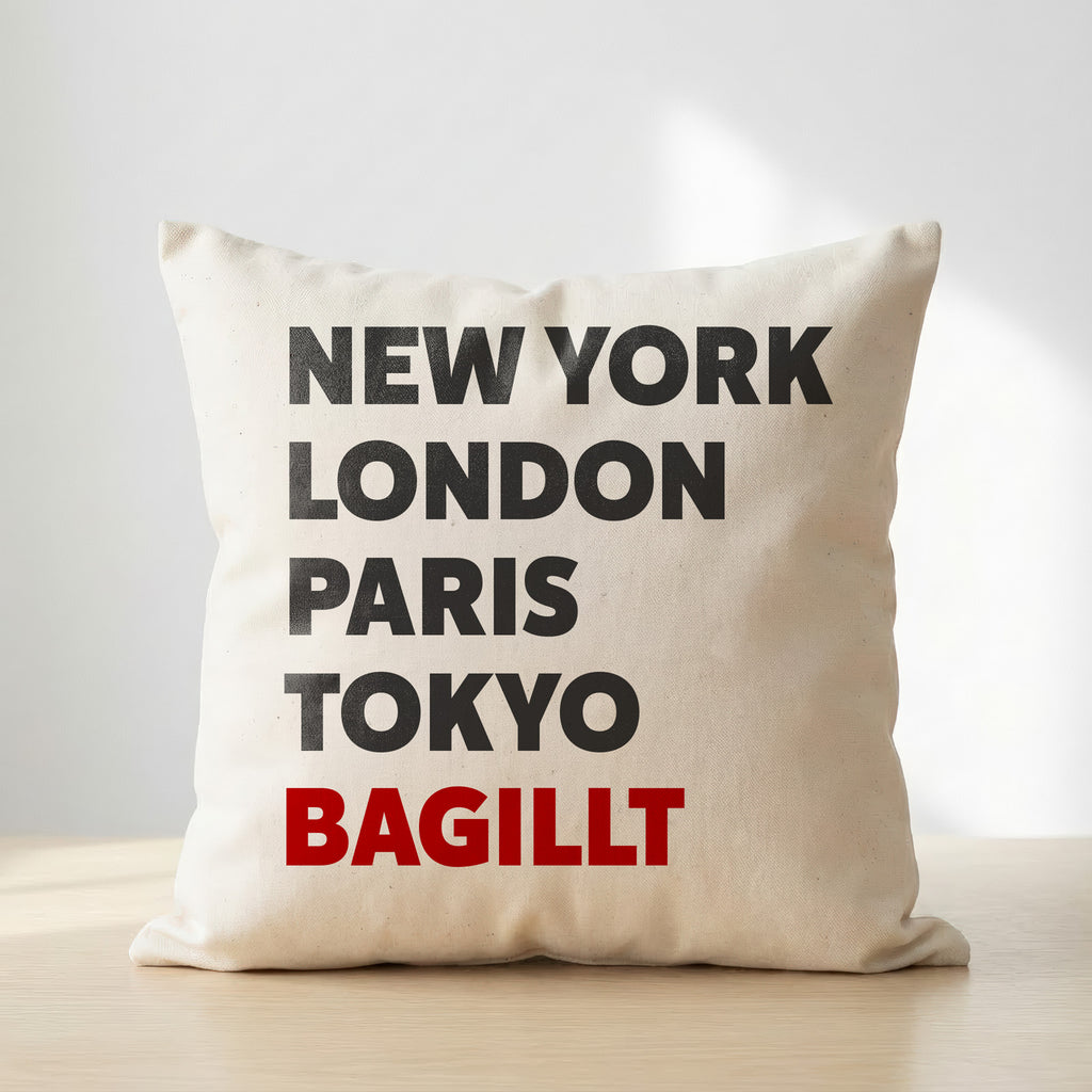 Bagillt typography cushion