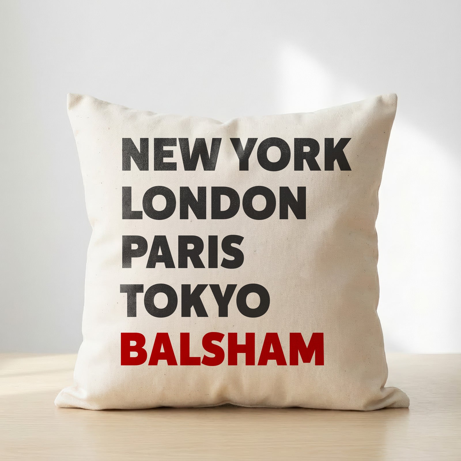 Balsham typography cushion