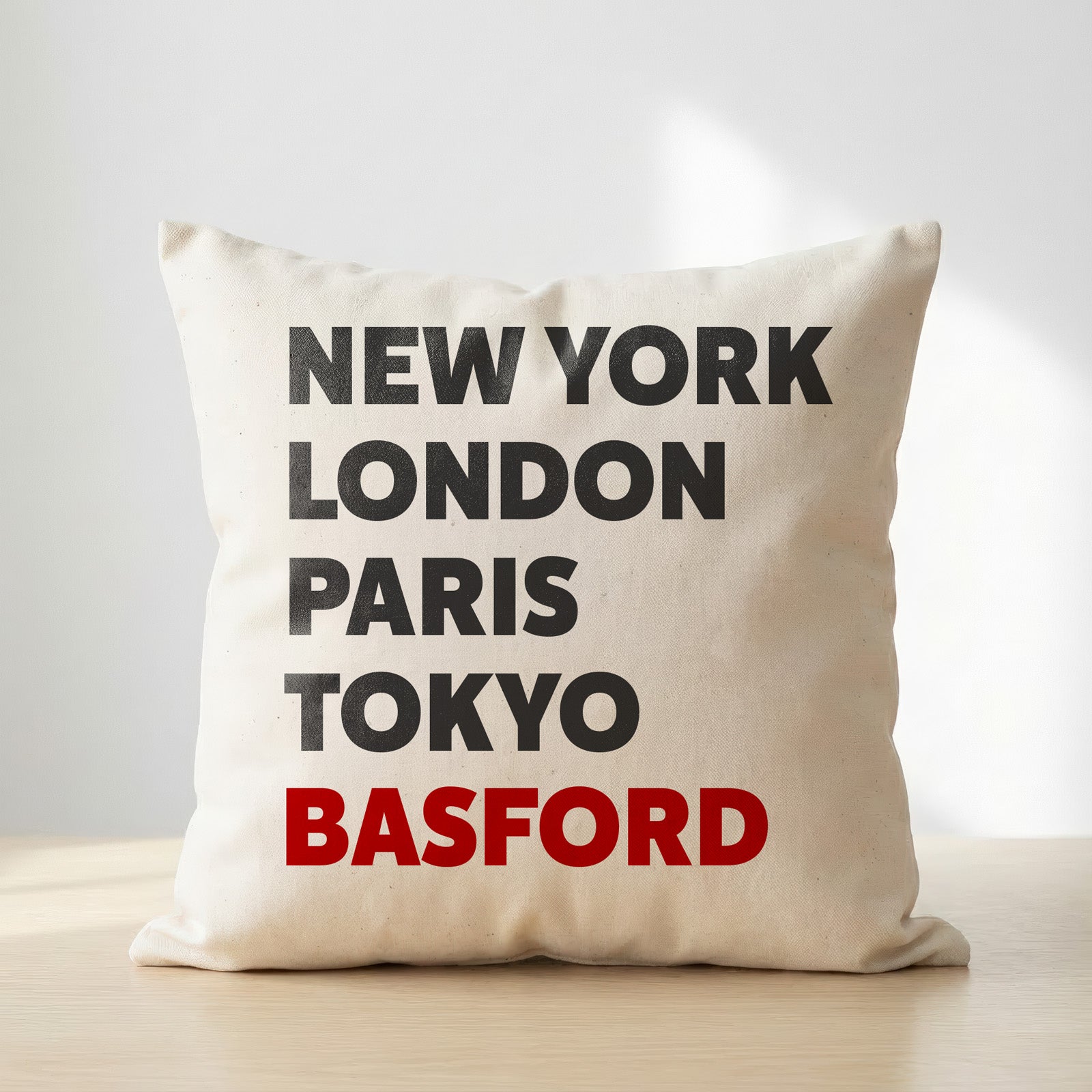 Basford typography cushion