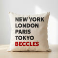 Beccles typography cushion