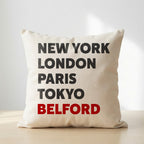 Belford typography cushion