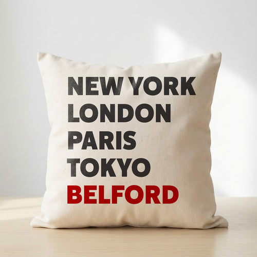 Belford typography cushion