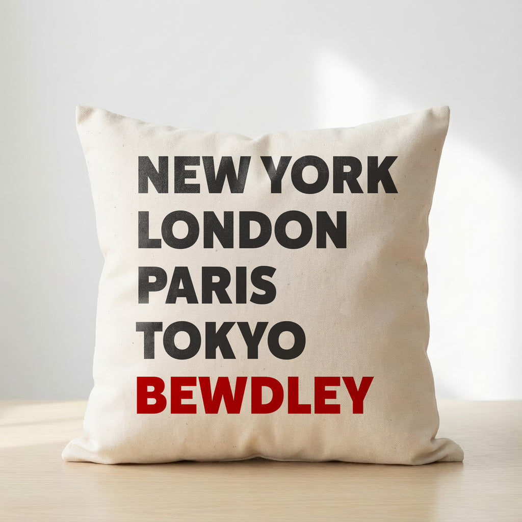 Bewdley typography cushion