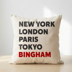 Bingham typography cushion