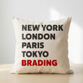 Brading typography cushion