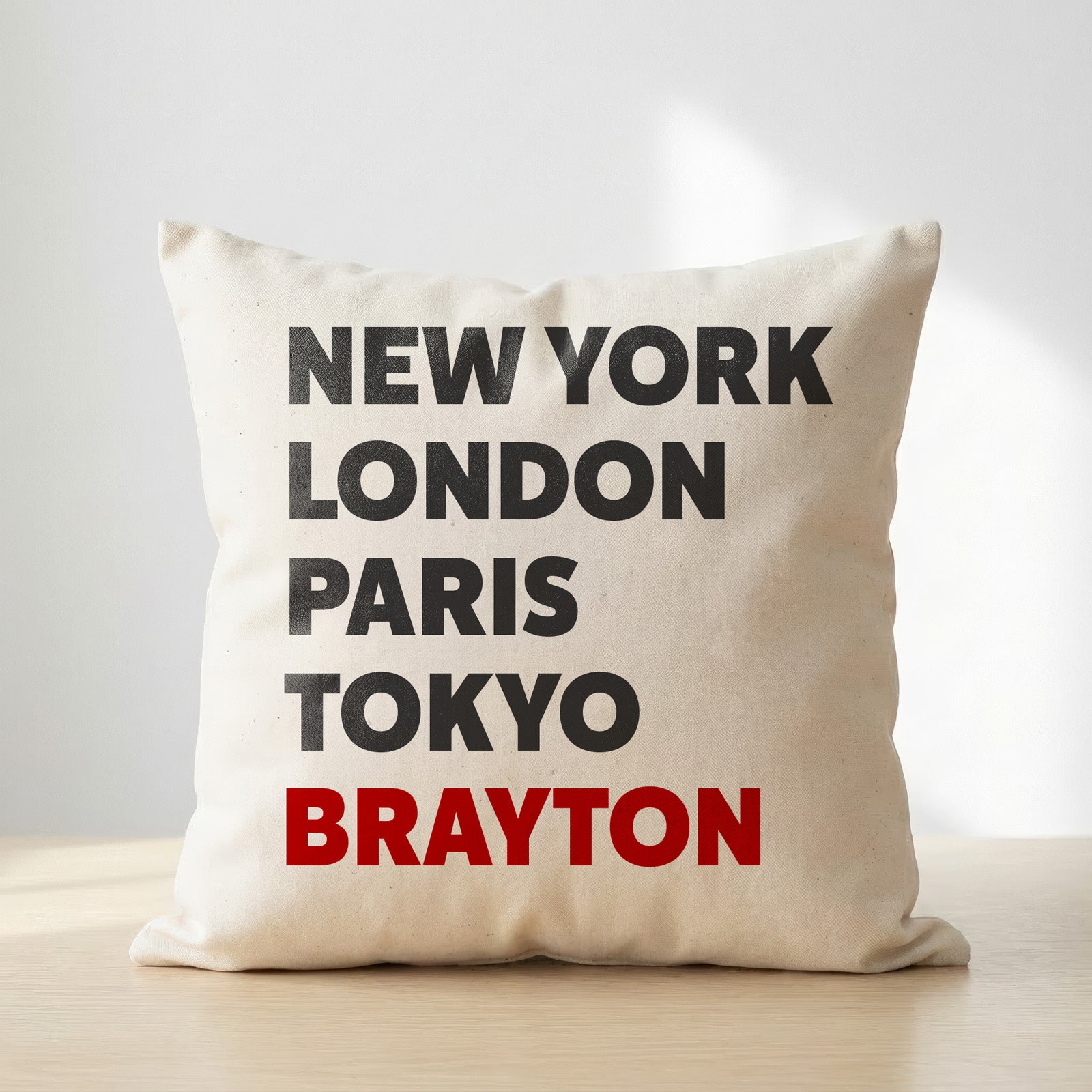 Brayton typography cushion