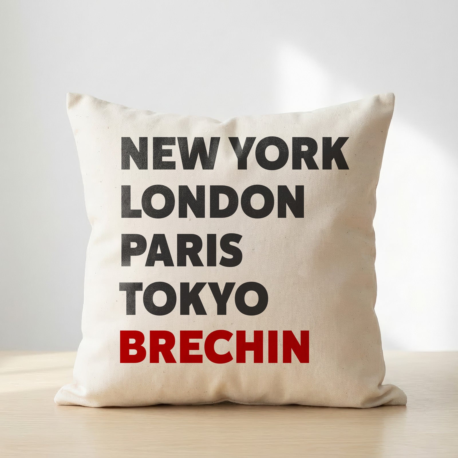 Brechin typography cushion