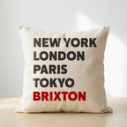 Brixton typography cushion