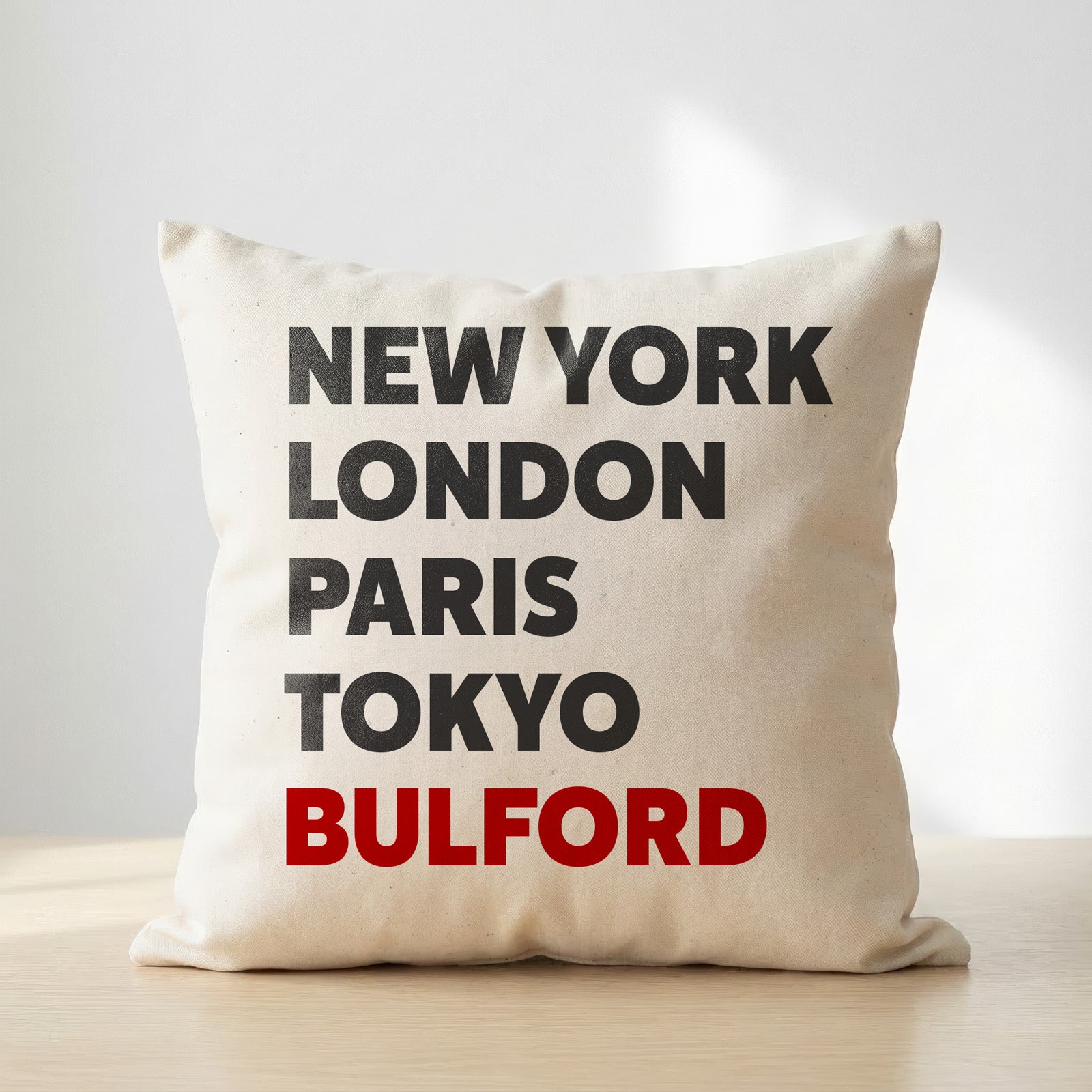 Bulford typography cushion