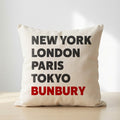 Bunbury typography cushion