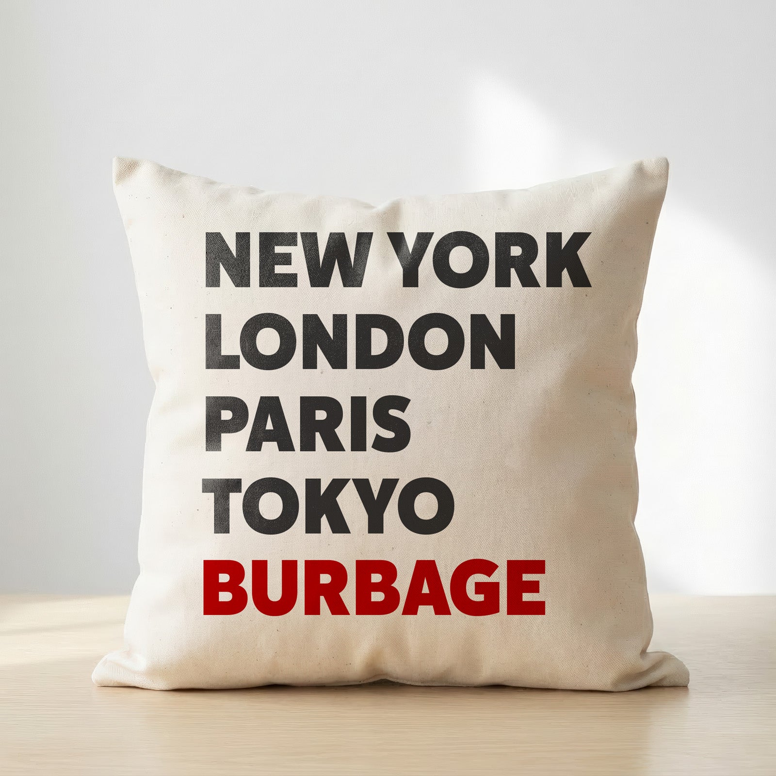 Burbage typography cushion