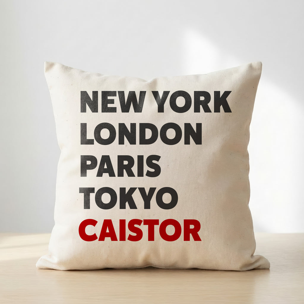 Caistor typography cushion