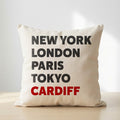 Cardiff typography cushion