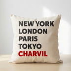 Charvil typography cushion