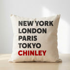 Chinley typography cushion