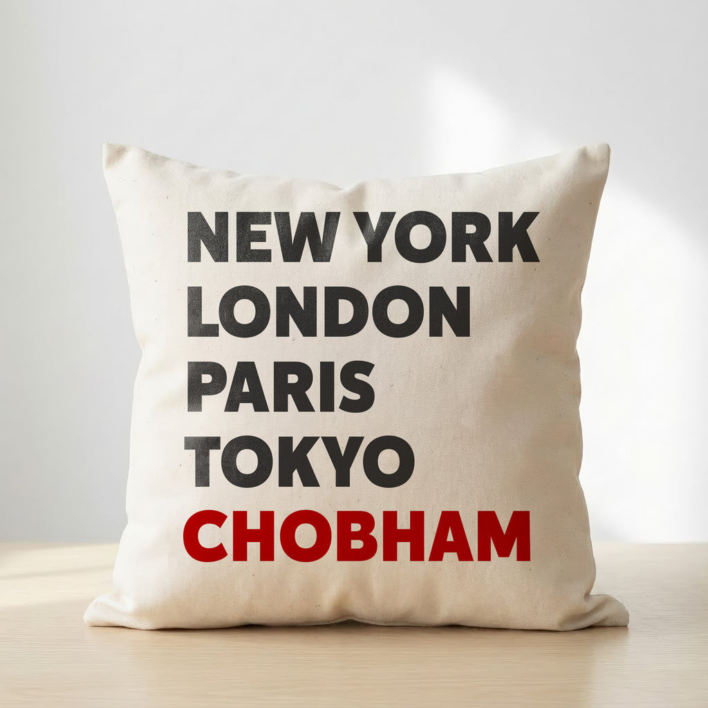 Chobham typography cushion