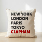 Clapham typography cushion