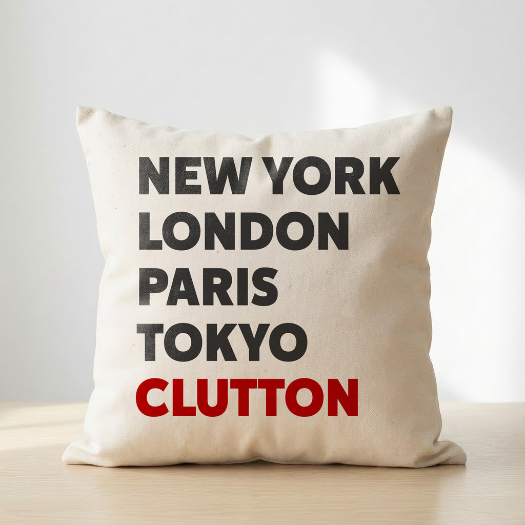 Clutton typography cushion