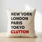 Clutton typography cushion