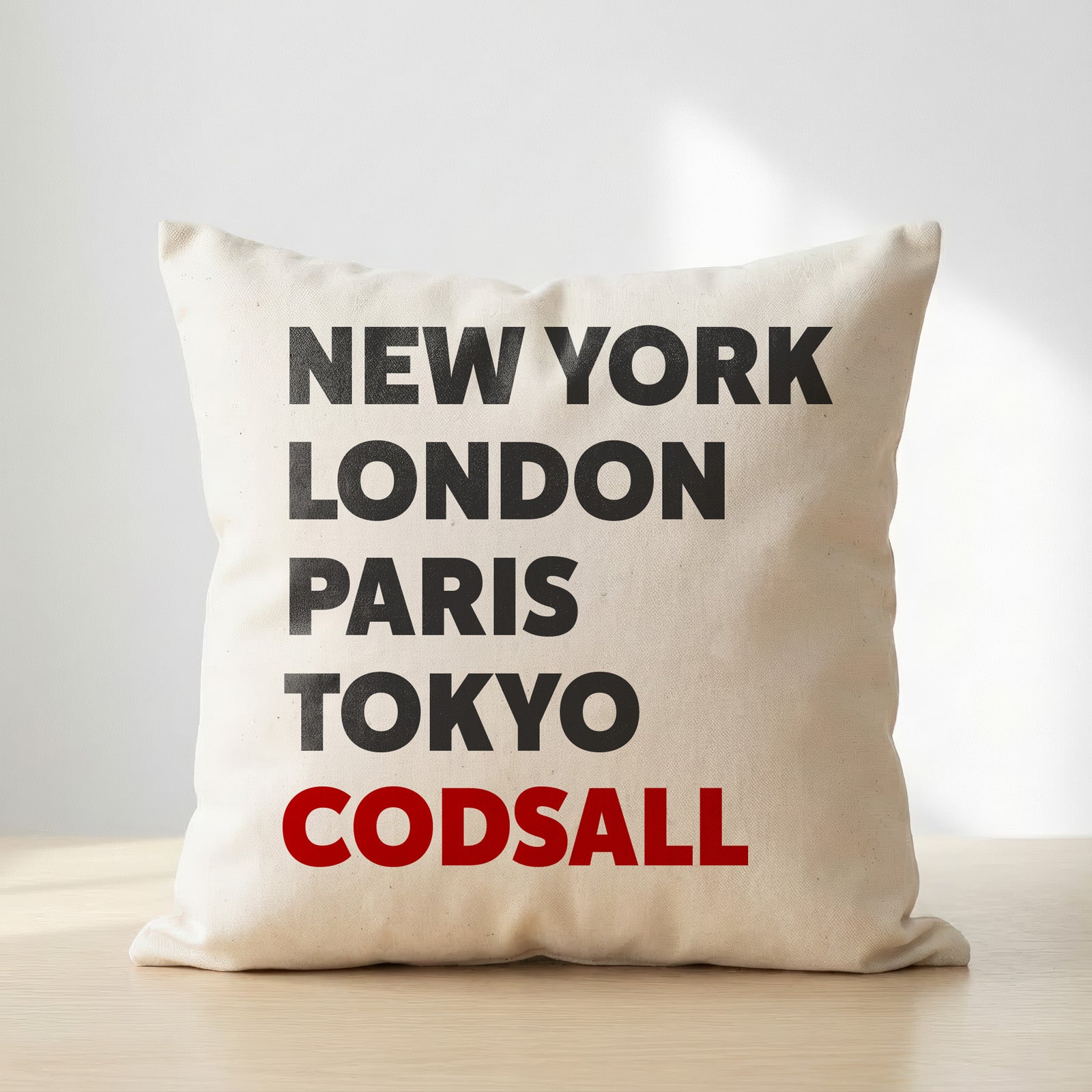 Codsall typography cushion