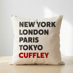 Cuffley typography cushion