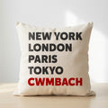 Cwmbach typography cushion