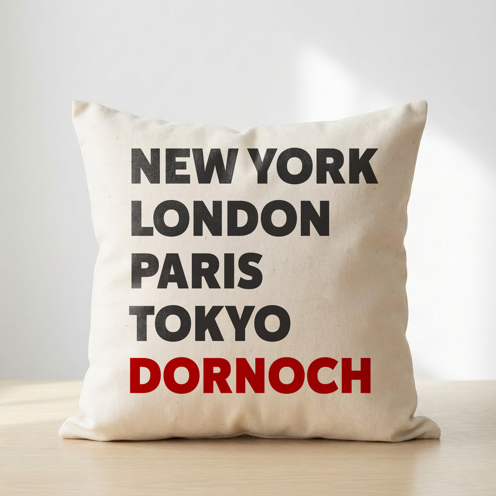 Dornoch typography cushion