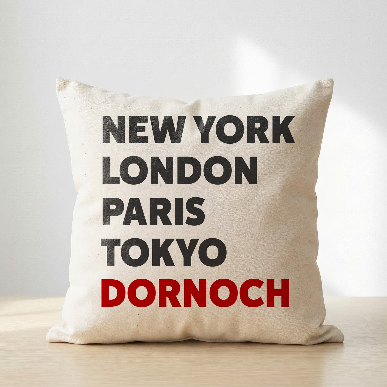 Dornoch typography cushion