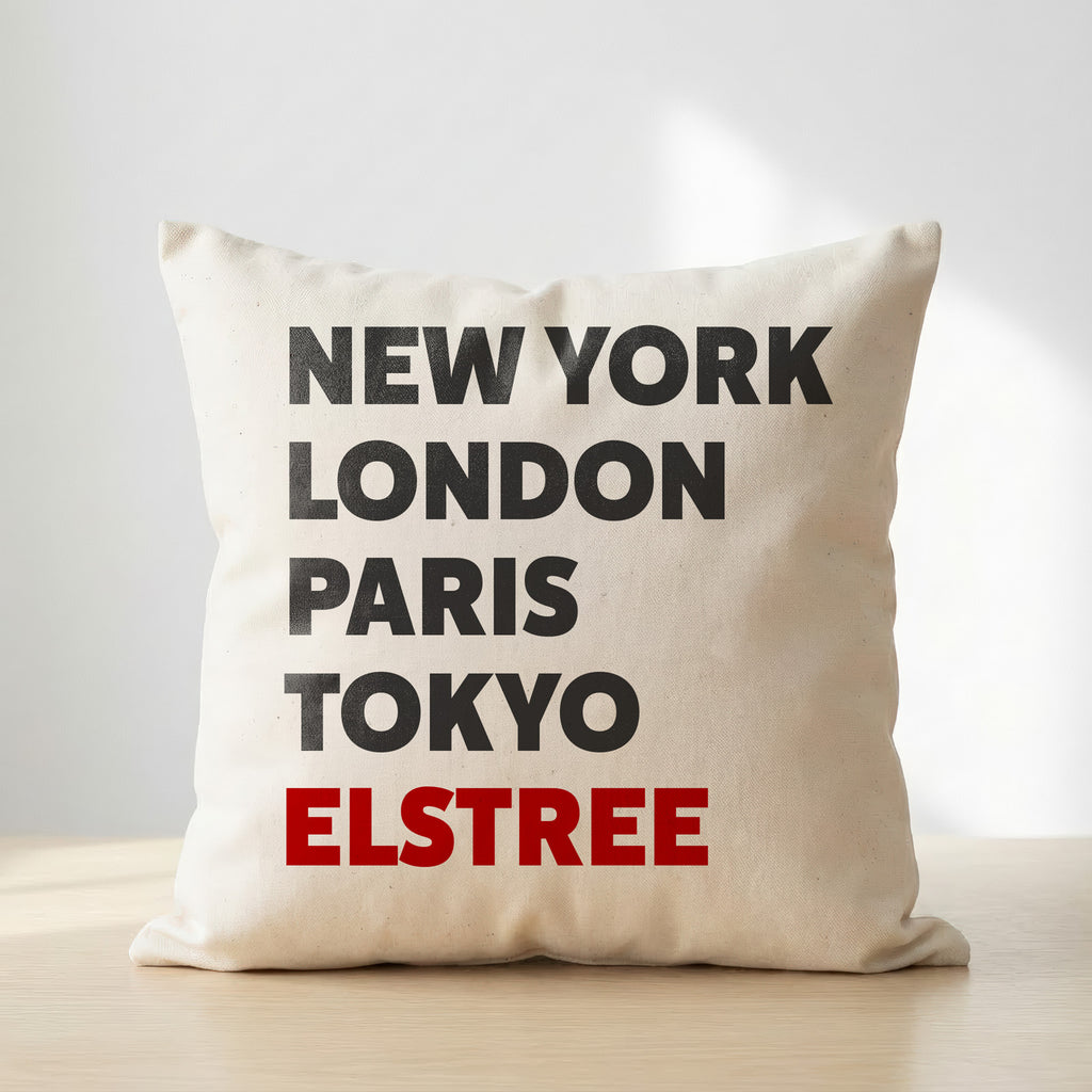 Elstree typography cushion