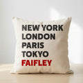 Faifley typography cushion