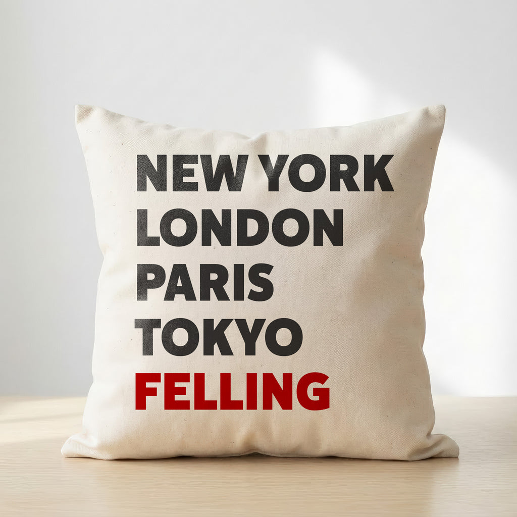 Felling typography cushion