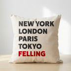 Felling typography cushion