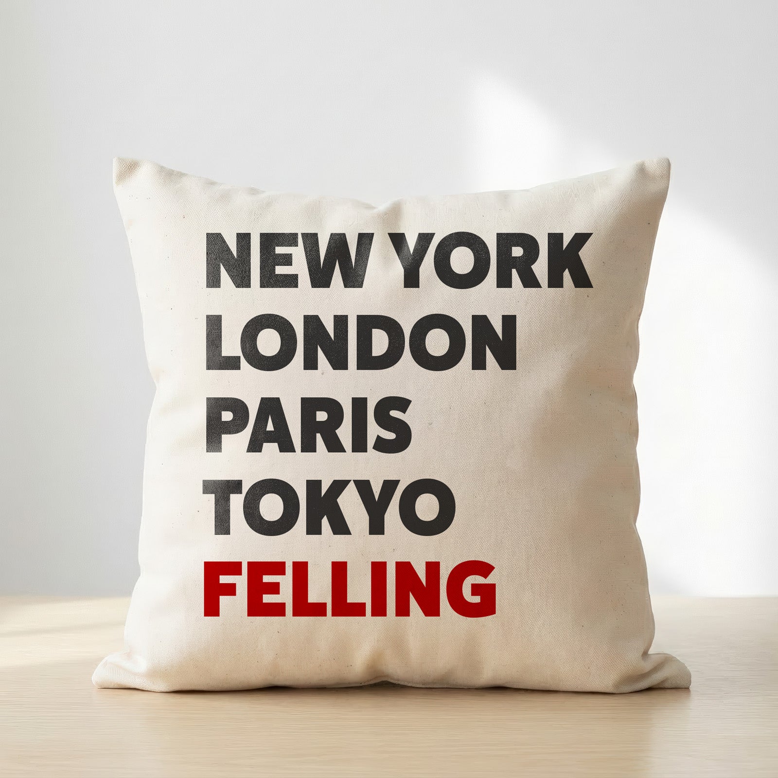 Felling typography cushion