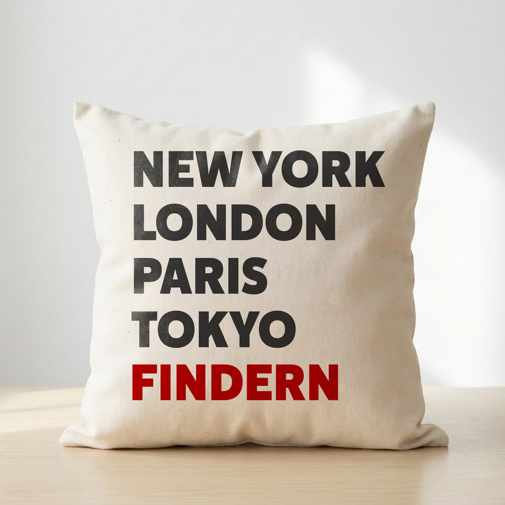 Findern typography cushion