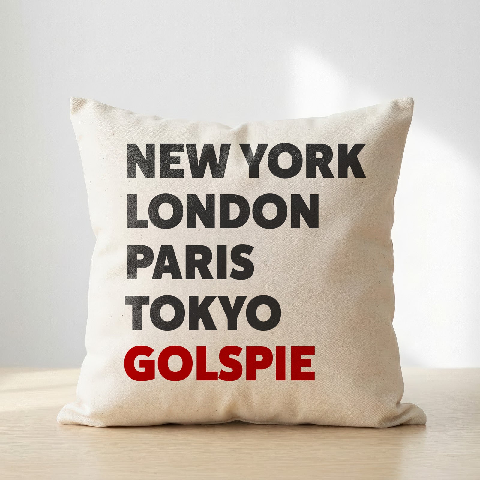 Golspie typography cushion