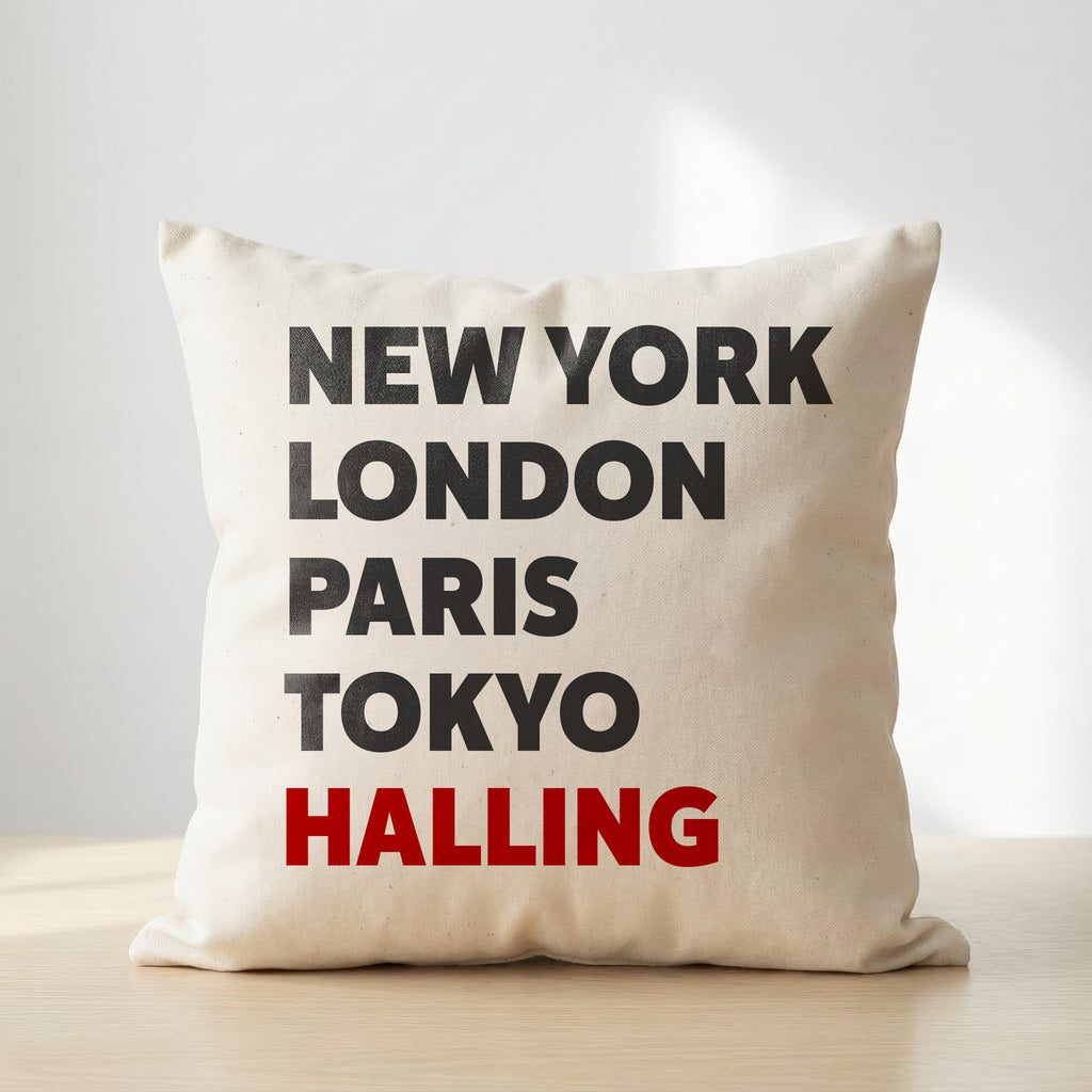 Halling typography cushion