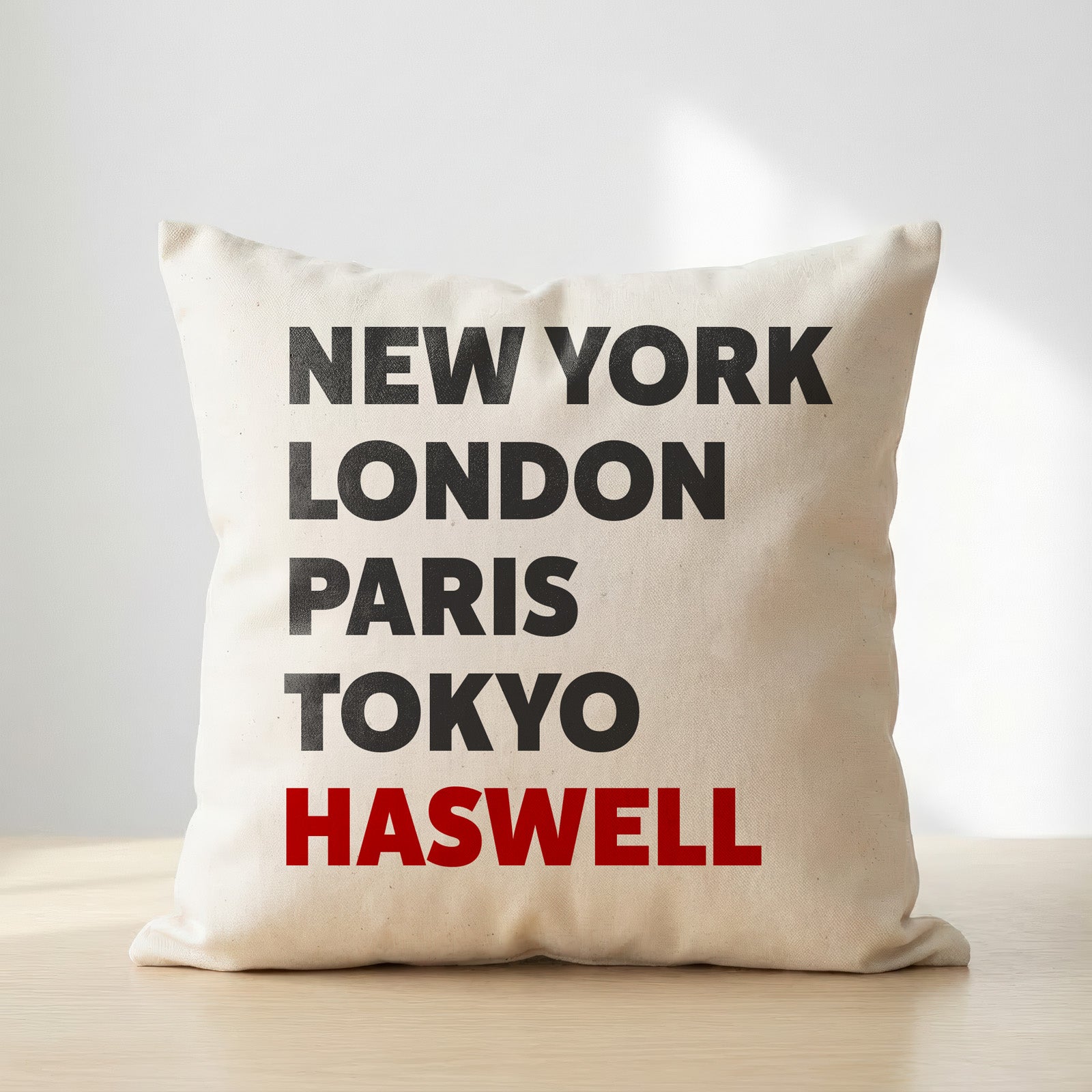 Haswell typography cushion