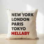 Hellaby typography cushion