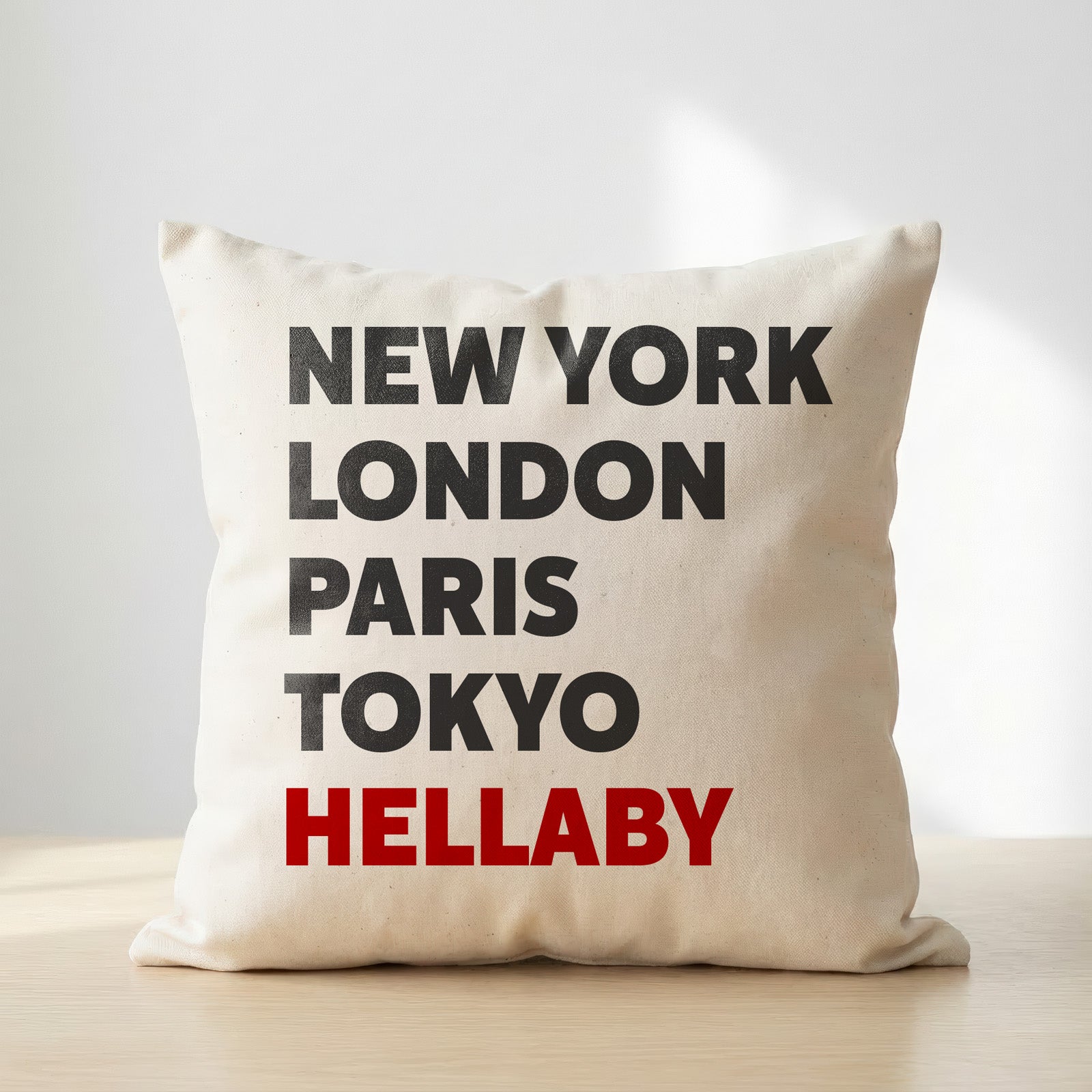 Hellaby typography cushion