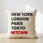 Hitchin typography cushion