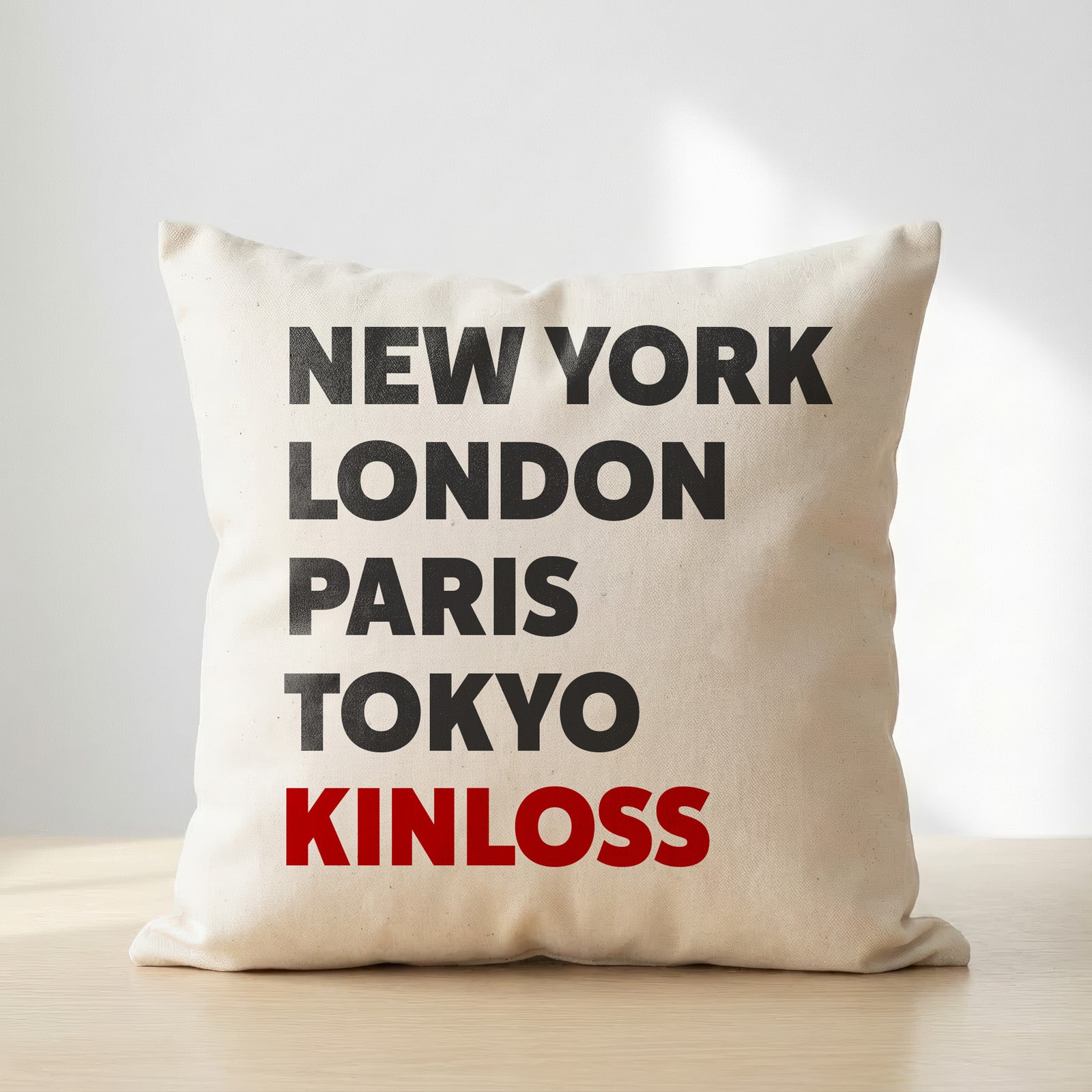 Kinloss typography cushion