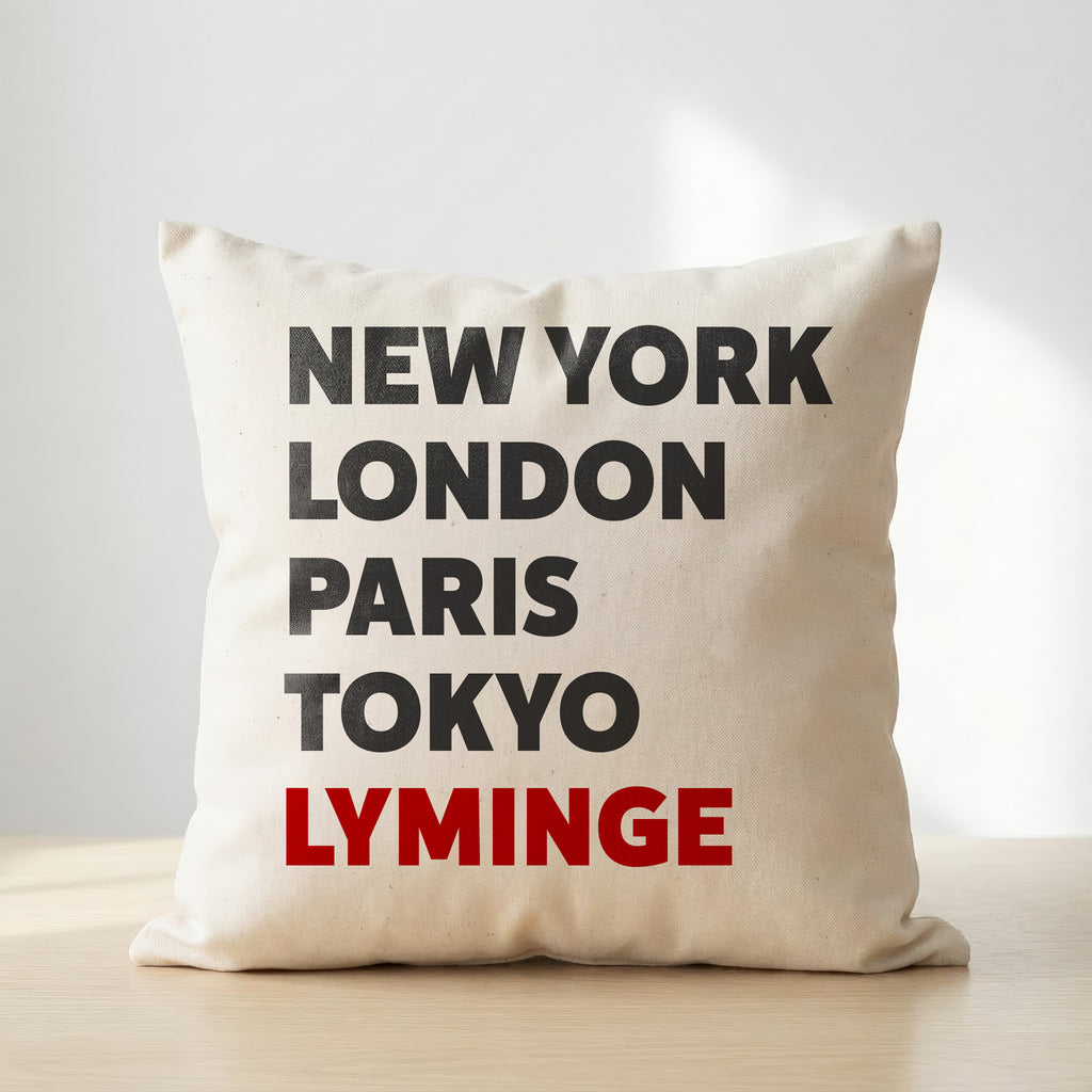 Lyminge typography cushion