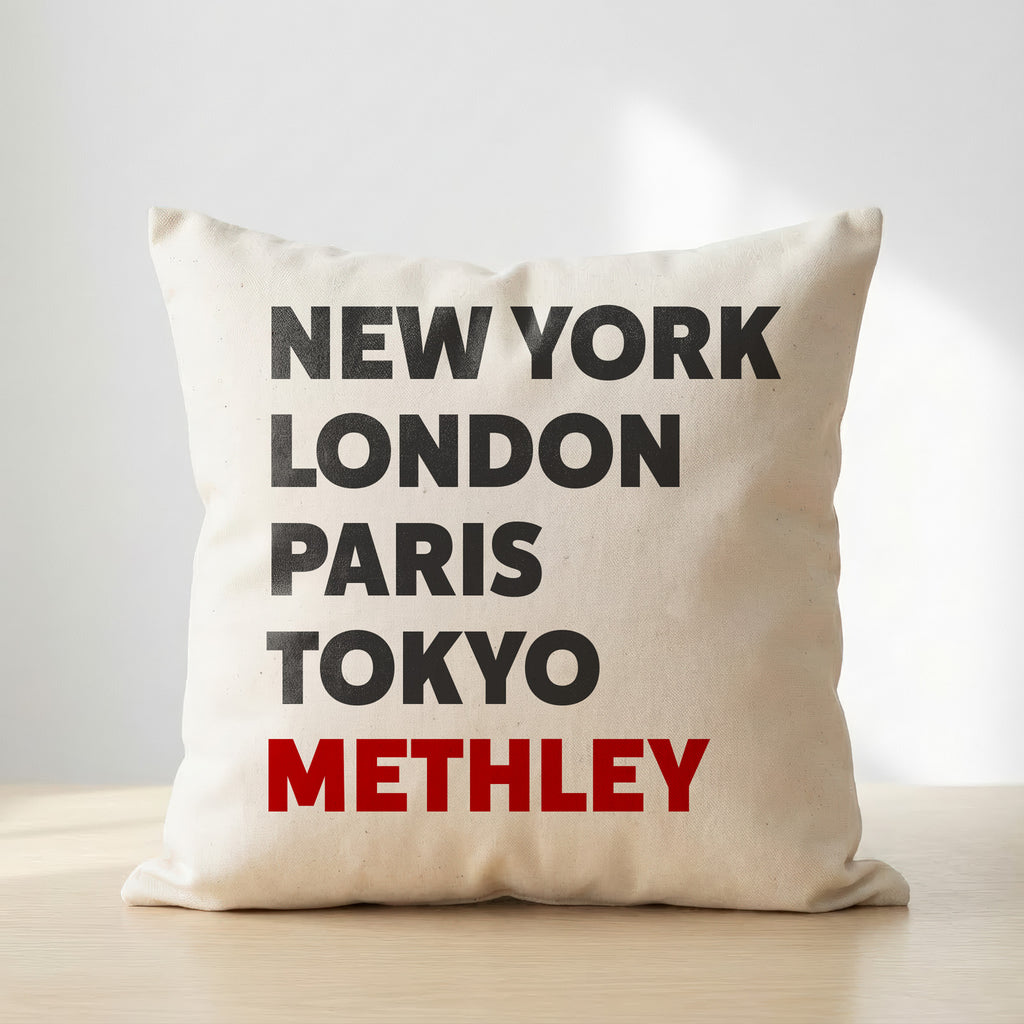Methley typography cushion