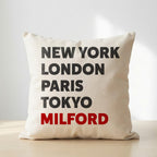 Milford typography cushion